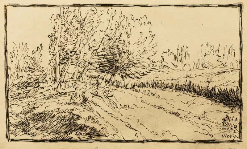 Barbizon Path In The Countryside, Vichy av Jean-François Millet