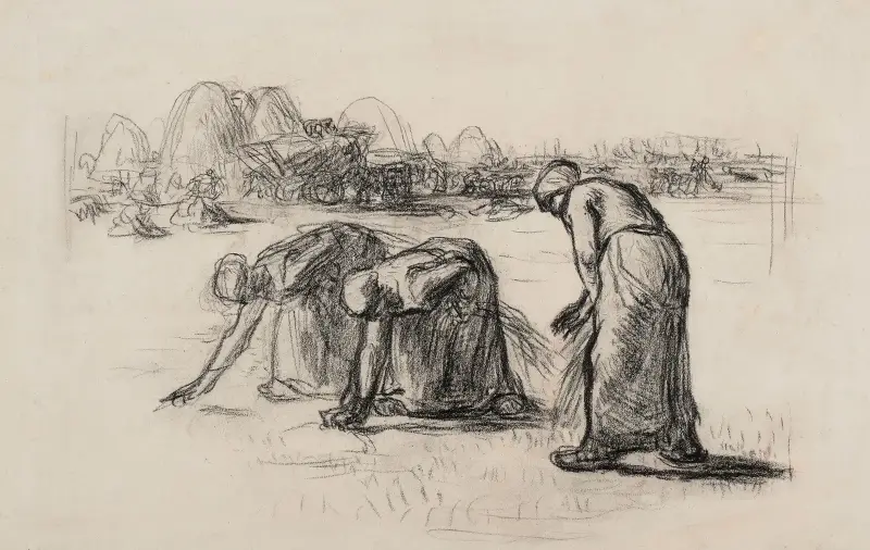 Étude pour les glaneuses av Jean-François Millet