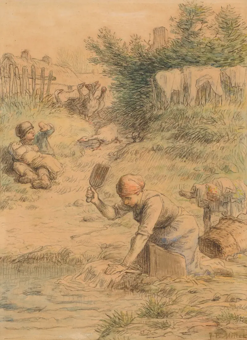 La Lavandière av Jean-François Millet