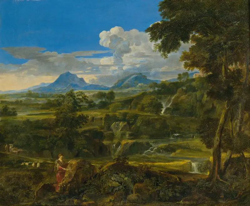 Landschaft mit Hirten von Jean-François Millet