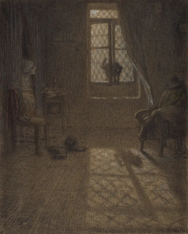 ‘Le chat’ or The Cat at the Window av Jean-François Millet