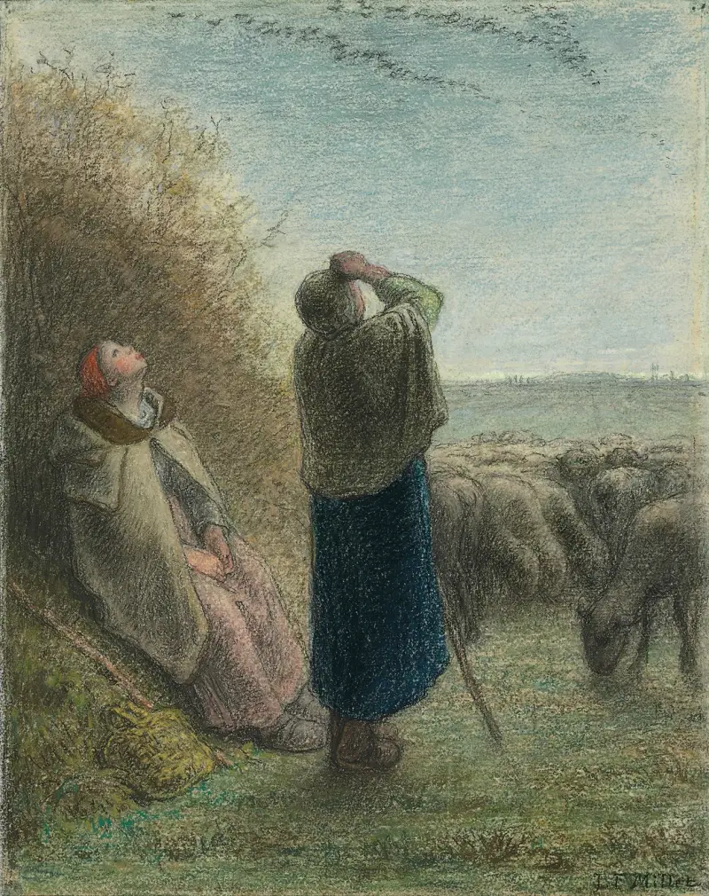 De vilda gässens passage av Jean-François Millet