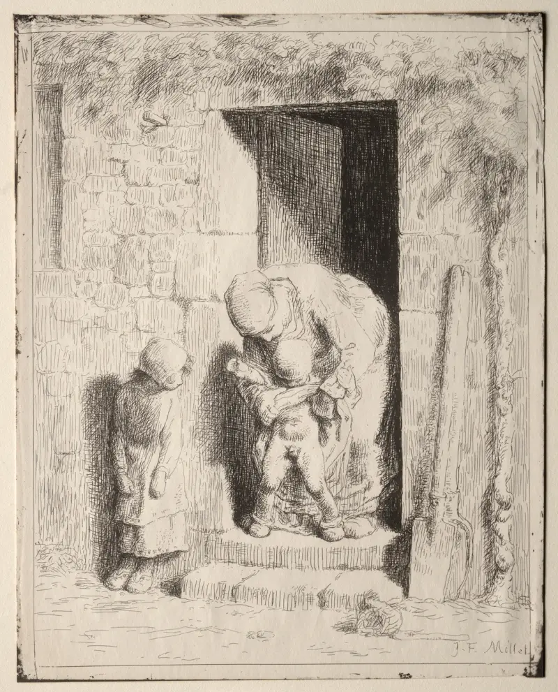 Maternal Precaution av Jean-François Millet