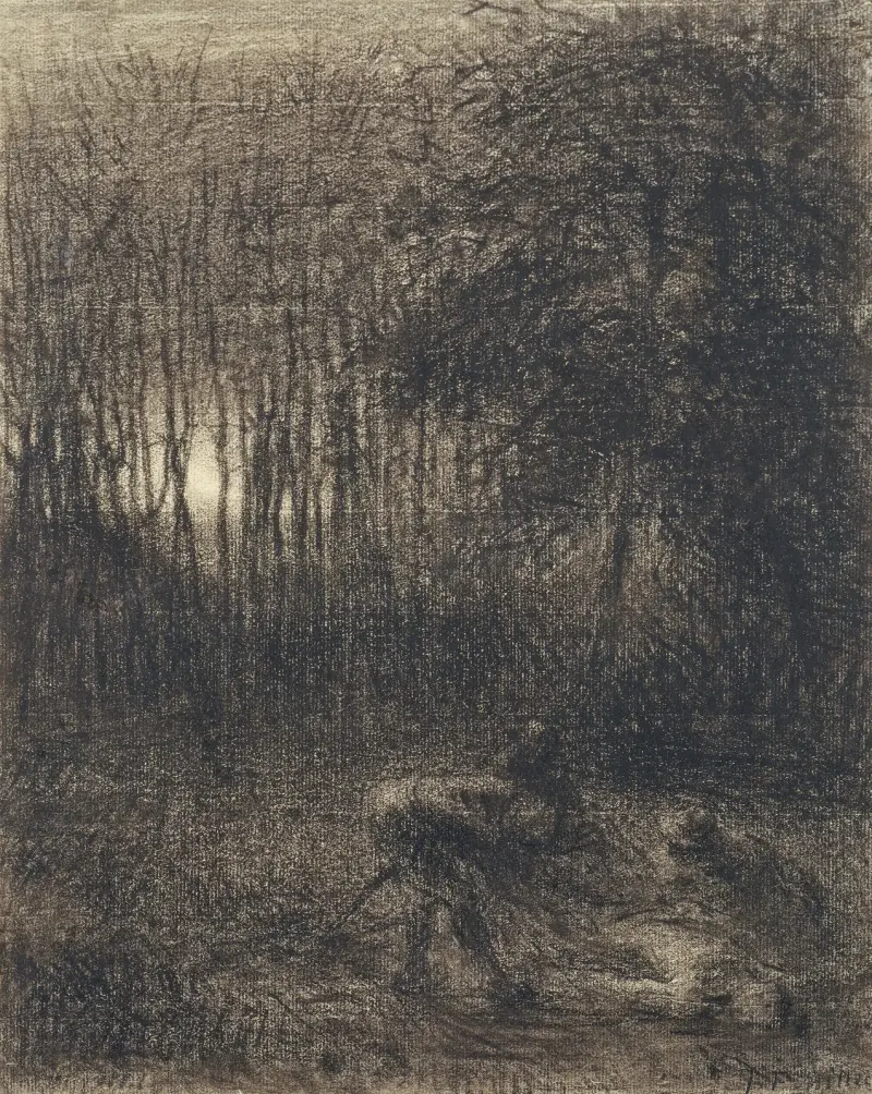 Nächtliche Waldszene von Jean-François Millet