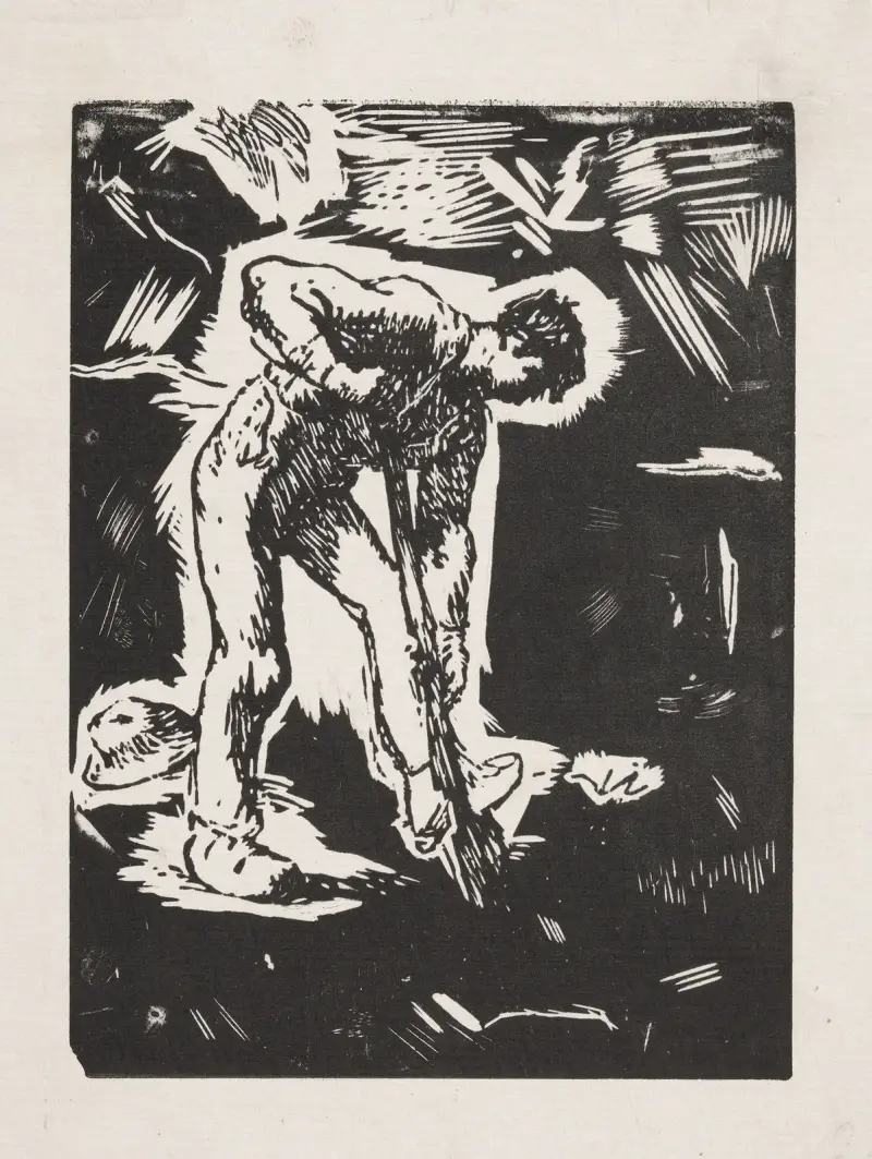 Peasant digging av Jean-François Millet