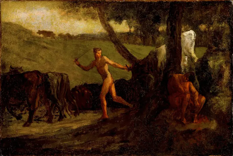 Studie för ’Mercurius leder Argus kor till vatten’ av Jean-François Millet