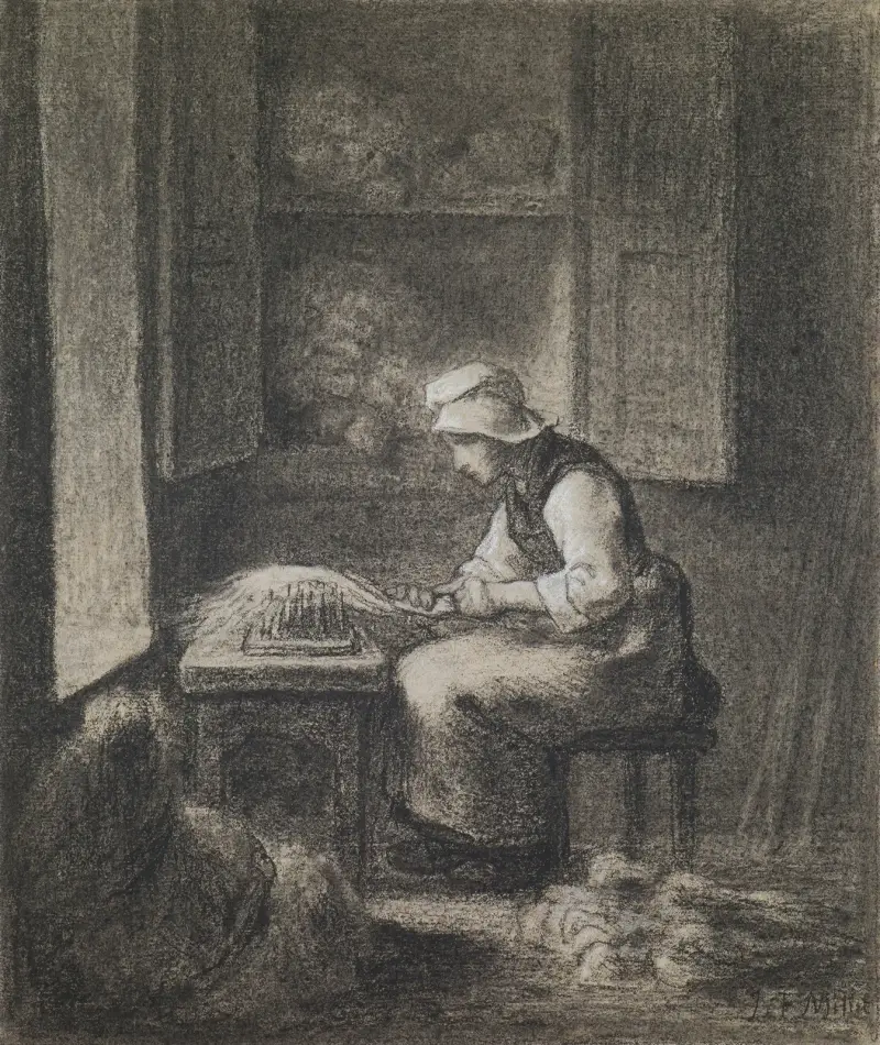 Die Wollkämmerin von Jean-François Millet