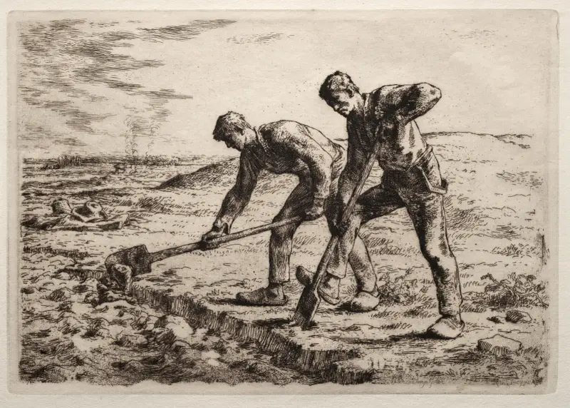 Grävarna, 1855 av Jean-François Millet