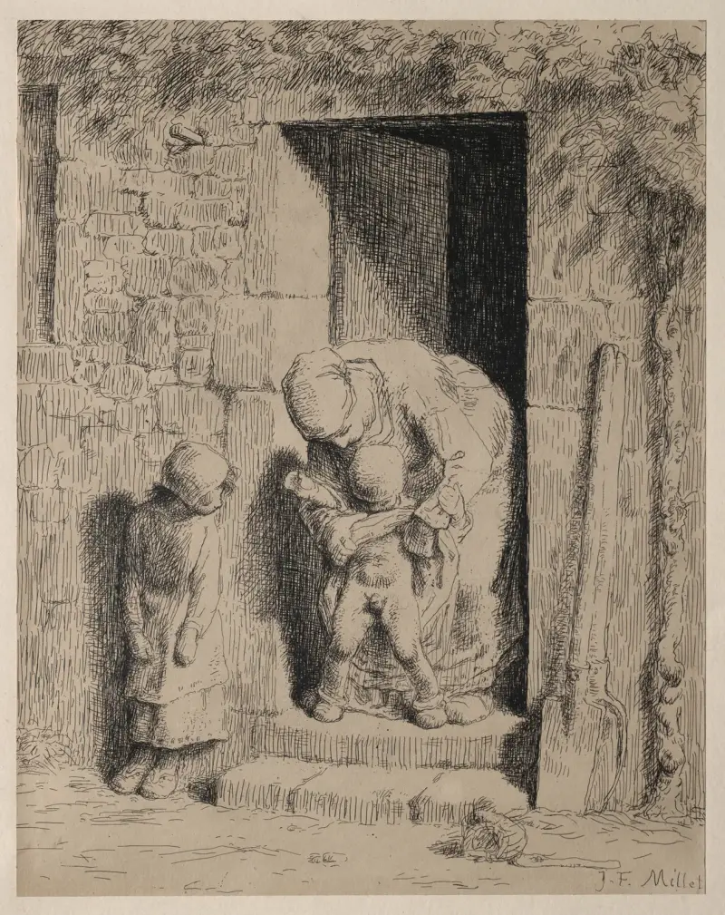 Mütterliche Fürsorge, 1860 – Nr. 2 von Jean-François Millet