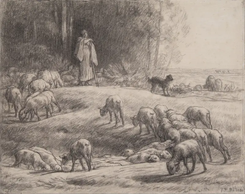 The Shepherdess av Jean-François Millet