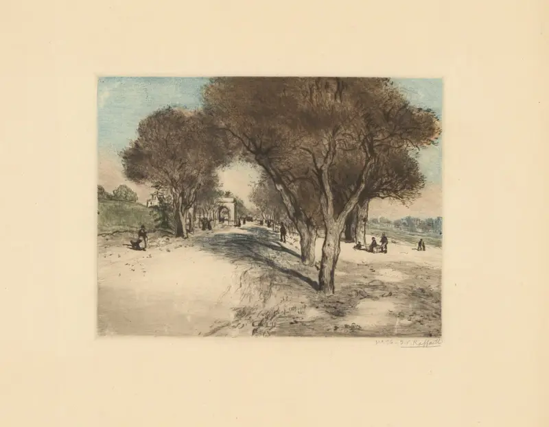 La route ensoleillée av Jean François Raffaëlli