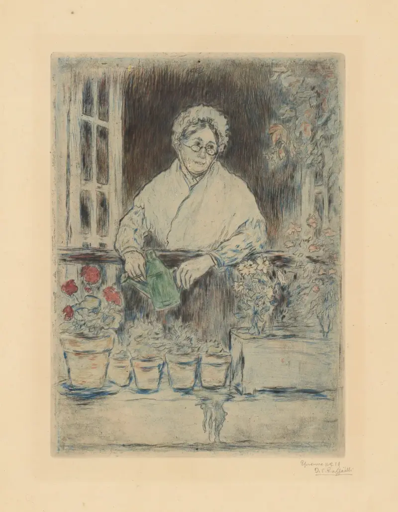 The old lady’s garden av Jean François Raffaëlli