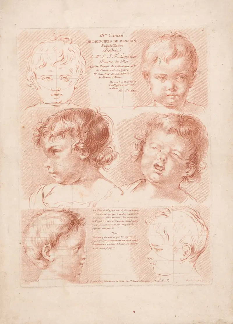 Sechs Kinderköpfe von Louis-François Roubiliac