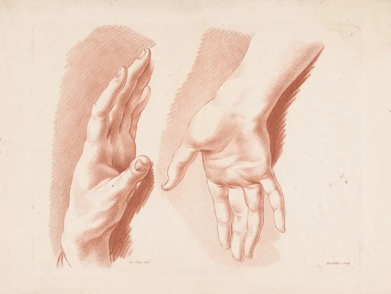 Zwei Hände, 1749 – Nr. 2 von Louis-François Roubiliac