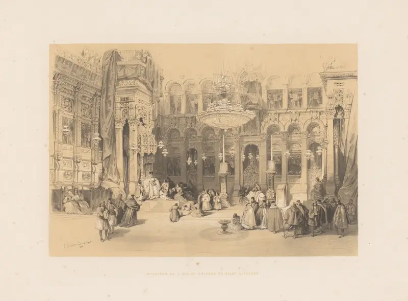 Innenansicht der griechischen Grabeskirche von François Stroobant