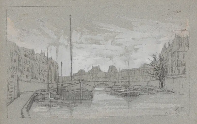Paris (bateaux sur la Seine près d’un pont), 1877 – nr 2 av Jean-François Taelemans