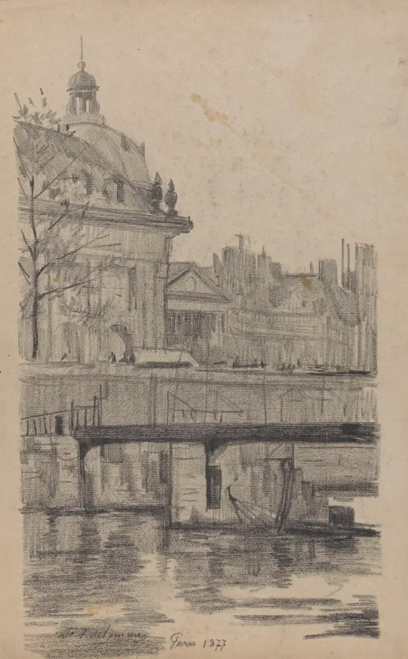 Paris (vue de la Seine et du Collège des Quatre Nations (actuellement siège de l’Institut de France), 1877 – nr 1 av Jean-François Taelemans