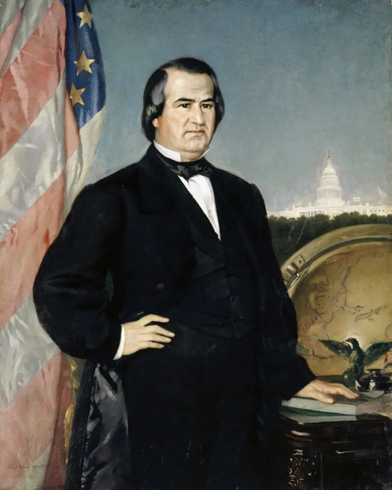 Porträtt av den amerikanske presidenten Andrew Johnson av Frank Buchser