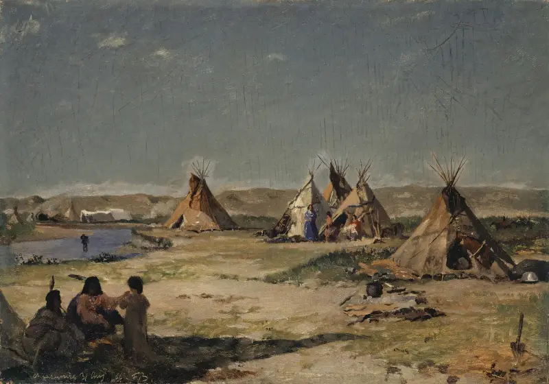 Indianernas tältläger vid Laramie av Frank Buchser