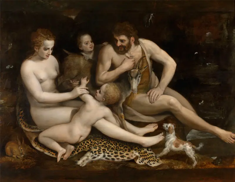 Adam och Eva med sina barn av Frans Floris