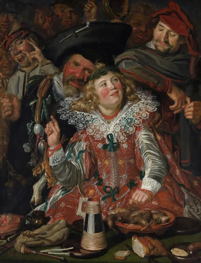 Fröhliche Gesellschaft beim Fasching von Frans Hals