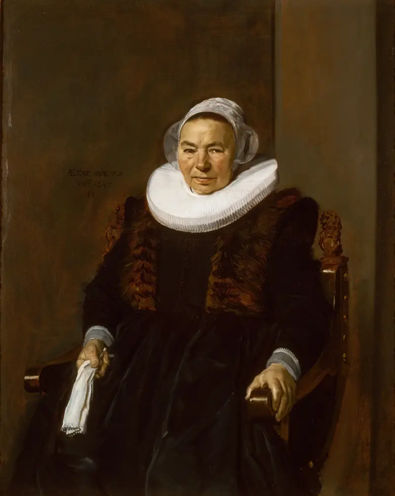 Porträtt av en äldre kvinna, traditionellt kallad Mevrouw Bodolphe av Frans Hals