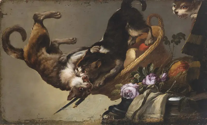 Kämpfende Katzen av Frans Snyders