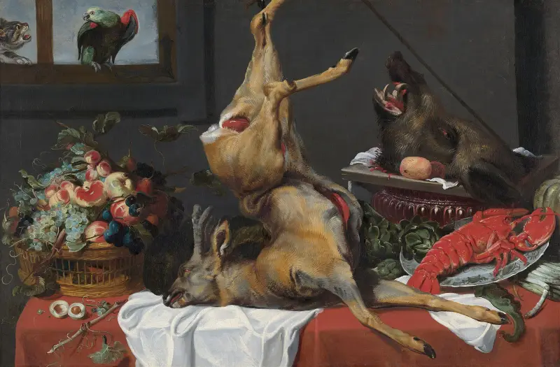 Stilleben med en död hjort av Frans Snyders