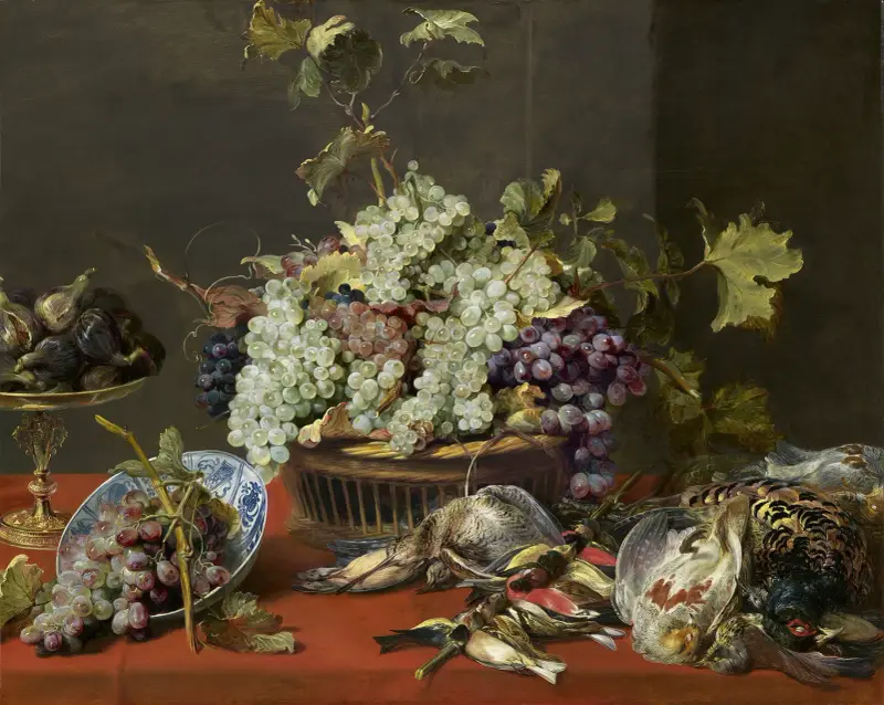 Stilleben med druvor och jaktbyte av Frans Snyders