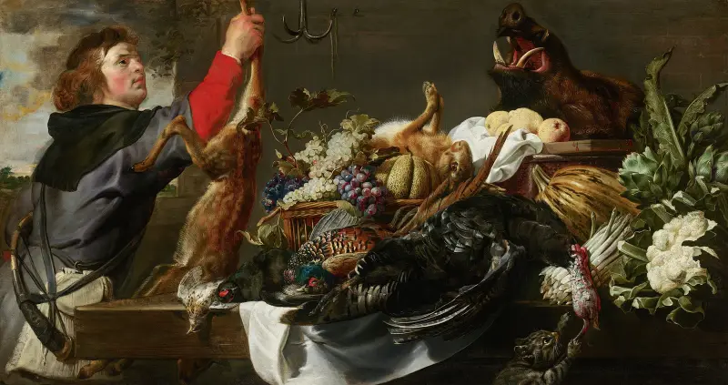 Stilleben med jägare av Frans Snyders