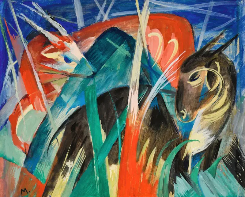 Fabeltiere I (Tierkomposition I) av Franz Marc