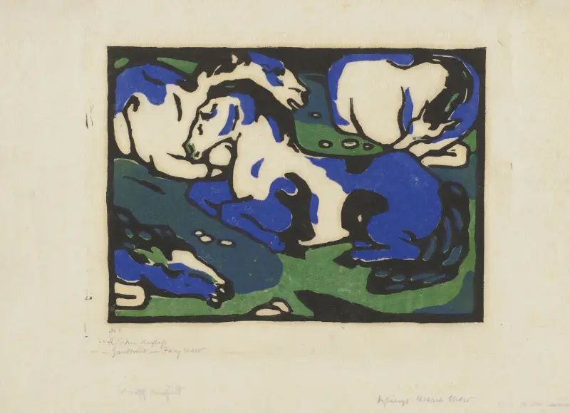 Odpočívající koně, Franz Marc