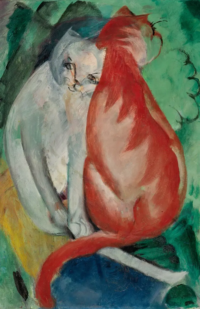 Katzen, Rot und Weiß von Franz Marc