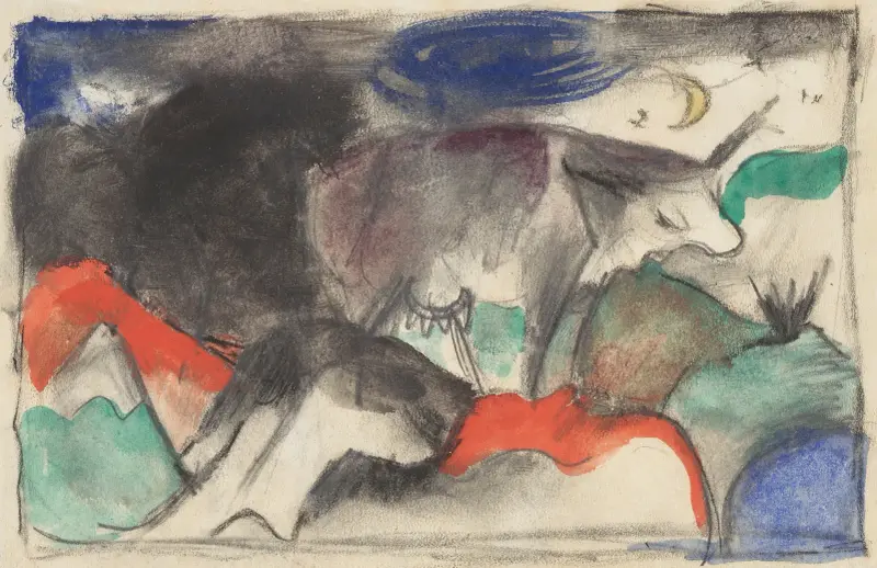 Rotes Rind av Franz Marc