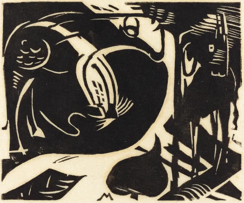 Dvě bájná zvířata, Franz Marc