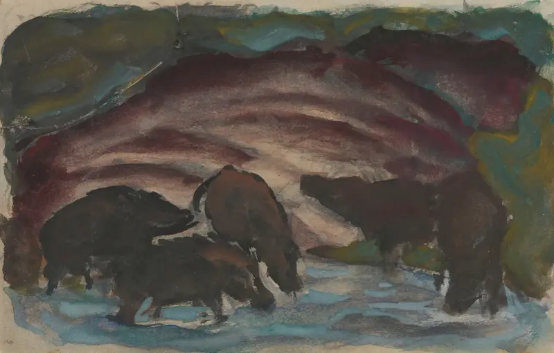 Divoká prasata ve vodě, Franz Marc