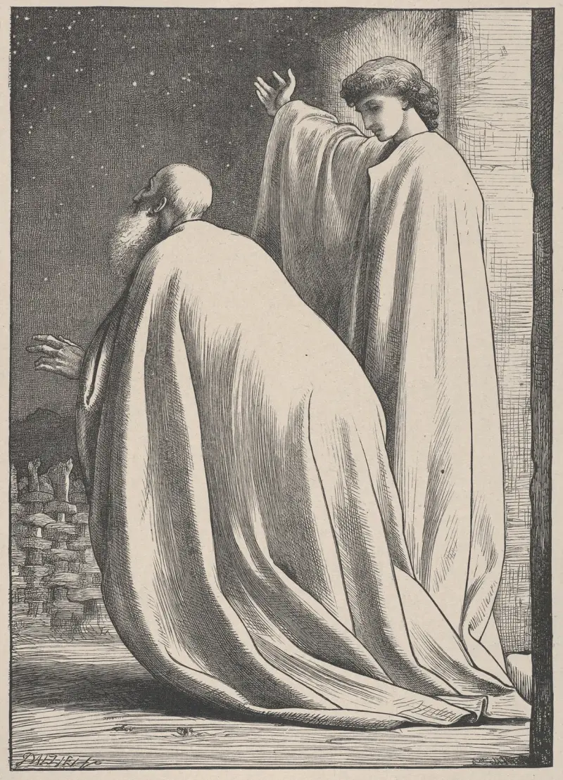 Abram a anděl, Frederic Leighton