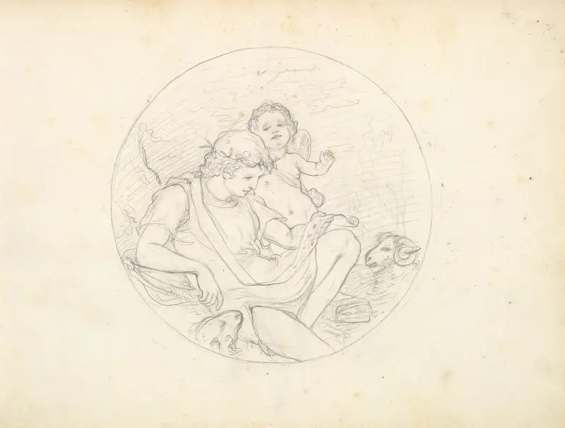 Amor und ein Hirte von Frederic Leighton