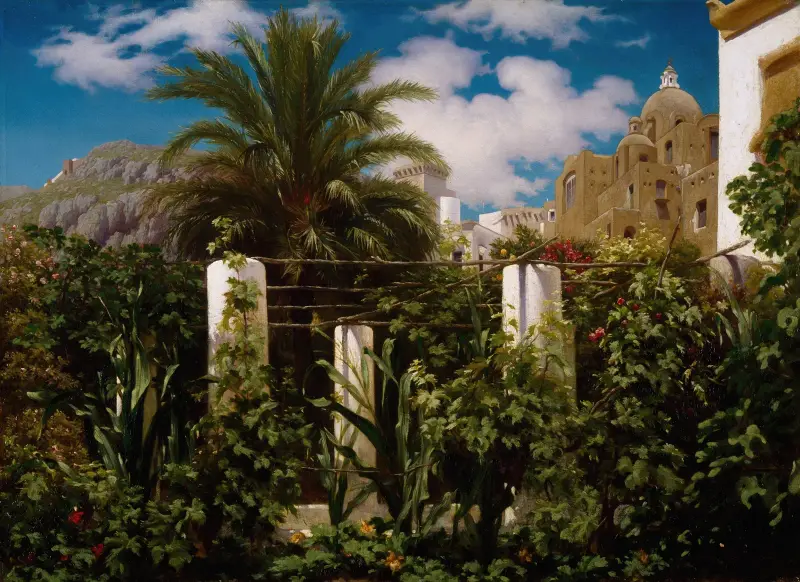 Värdshusets trädgård, Capri av Frederic Leighton