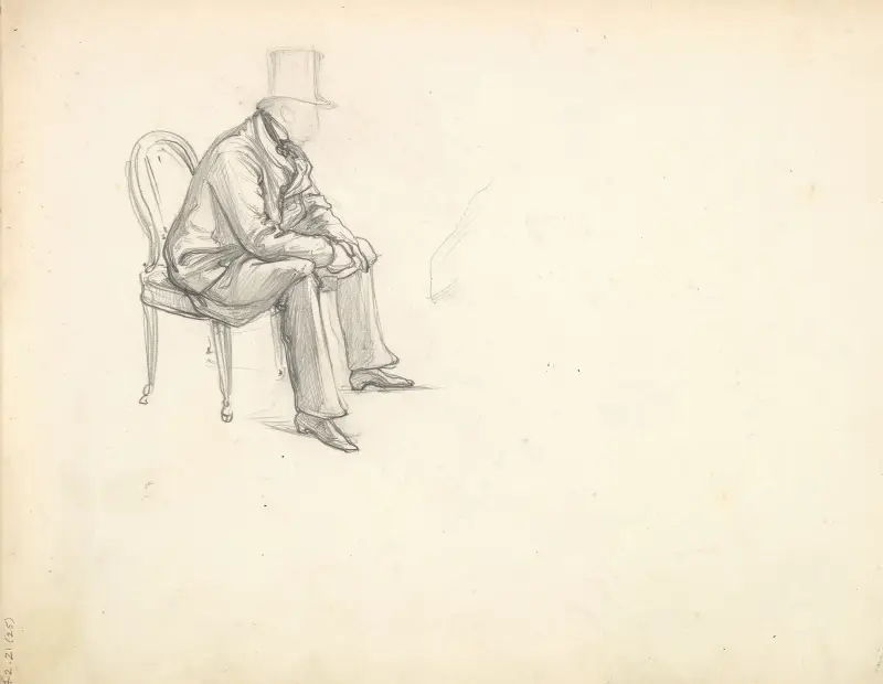 Man Seated on a Chair av Frederic Leighton