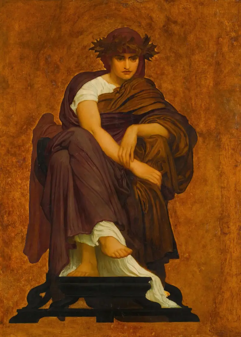 Mnemosyne, musernas moder av Frederic Leighton