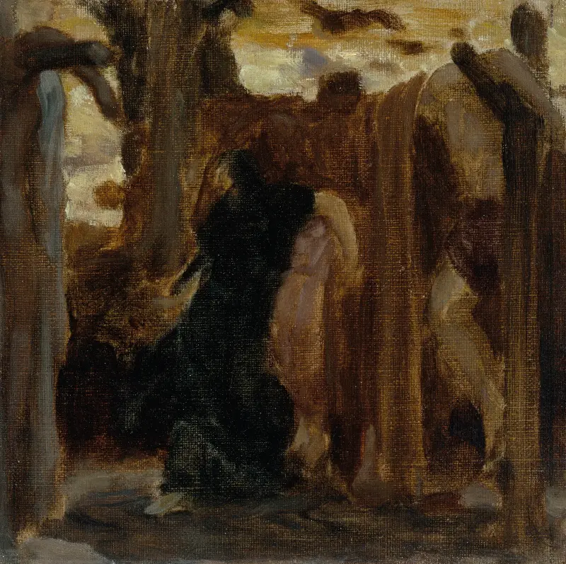 Rizpah, a colour sketch av Frederic Leighton