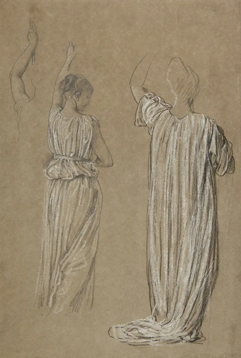 Studies of a standing draped figure av Frederic Leighton