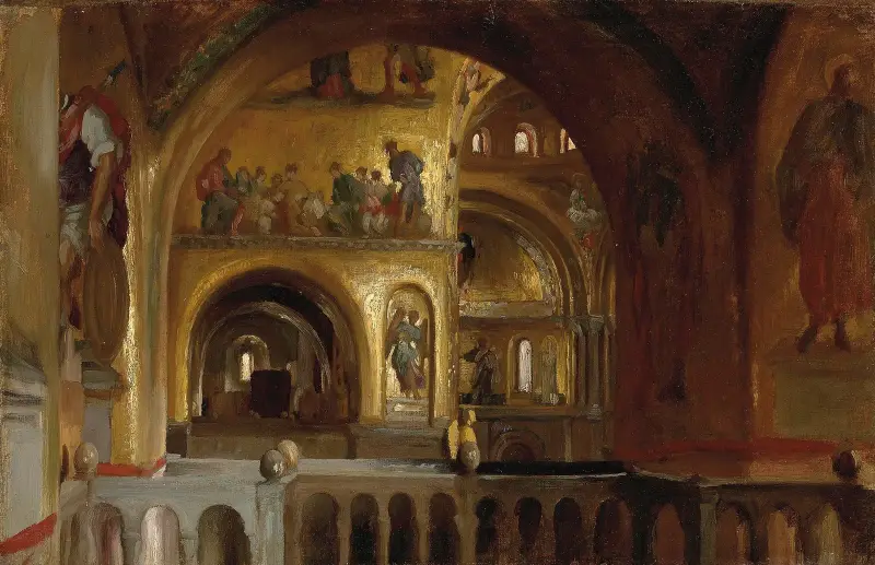 Interiören av Markuskyrkan i Venedig av Frederic Leighton