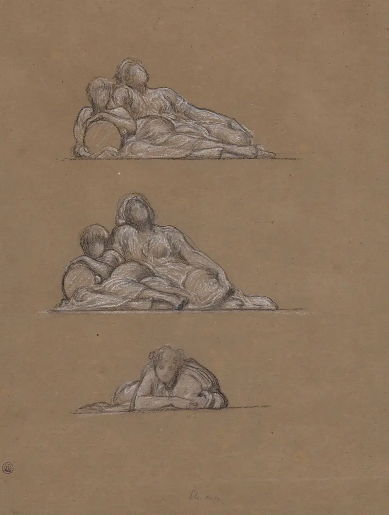 Trzy studia postaci do „Tańca”, Frederic Leighton