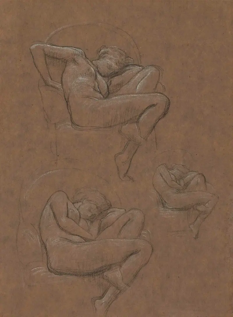 Drei Studien zu ‚Flaming June‘ von Frederic Leighton