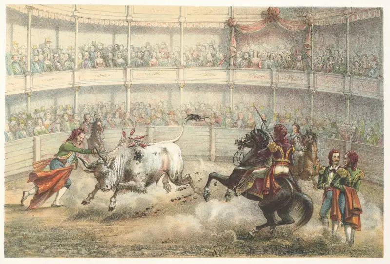 Corrida de toros av Pierre Toussaint Frédéric Mialhe