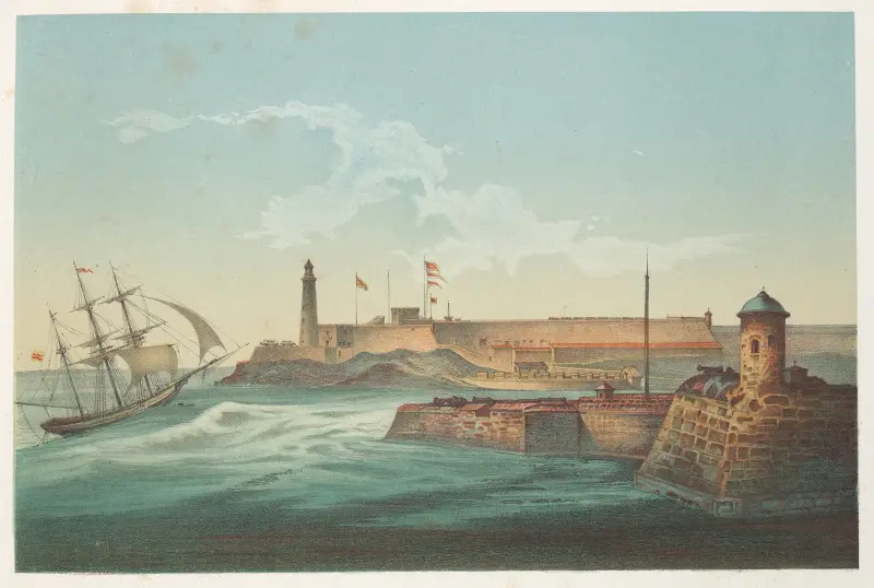 Morro och Havannas hamninlopp av Pierre Toussaint Frédéric Mialhe