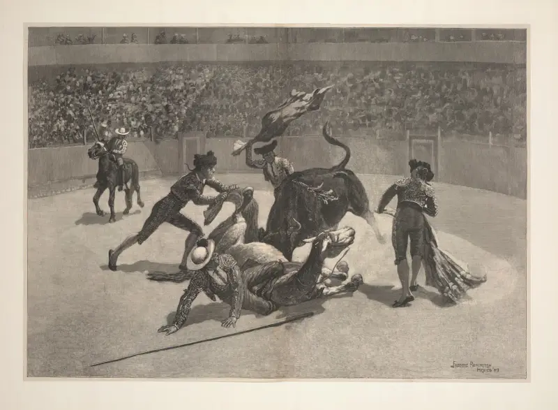 A Bull-fight in Mexico av Frederic Remington