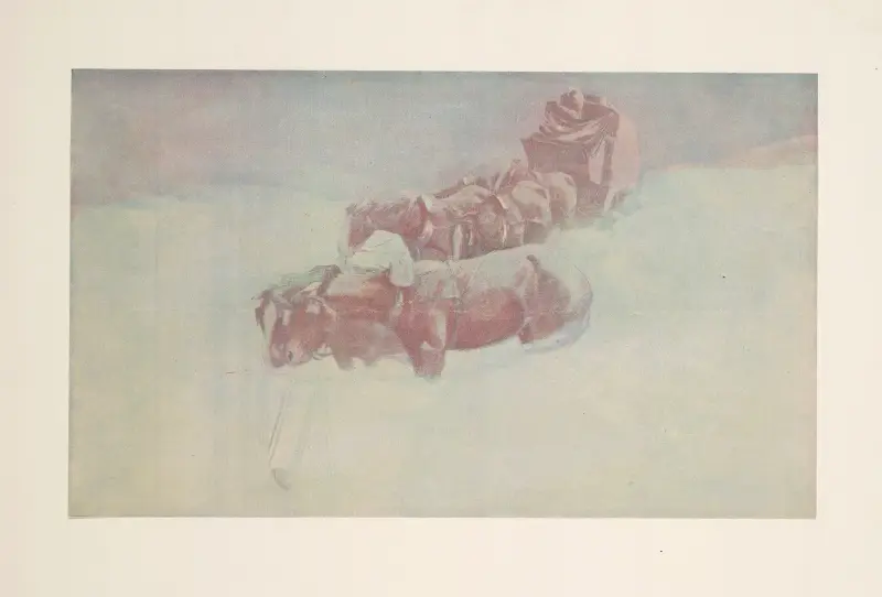Śnieżna wigilia w dyliżansie, Frederic Remington